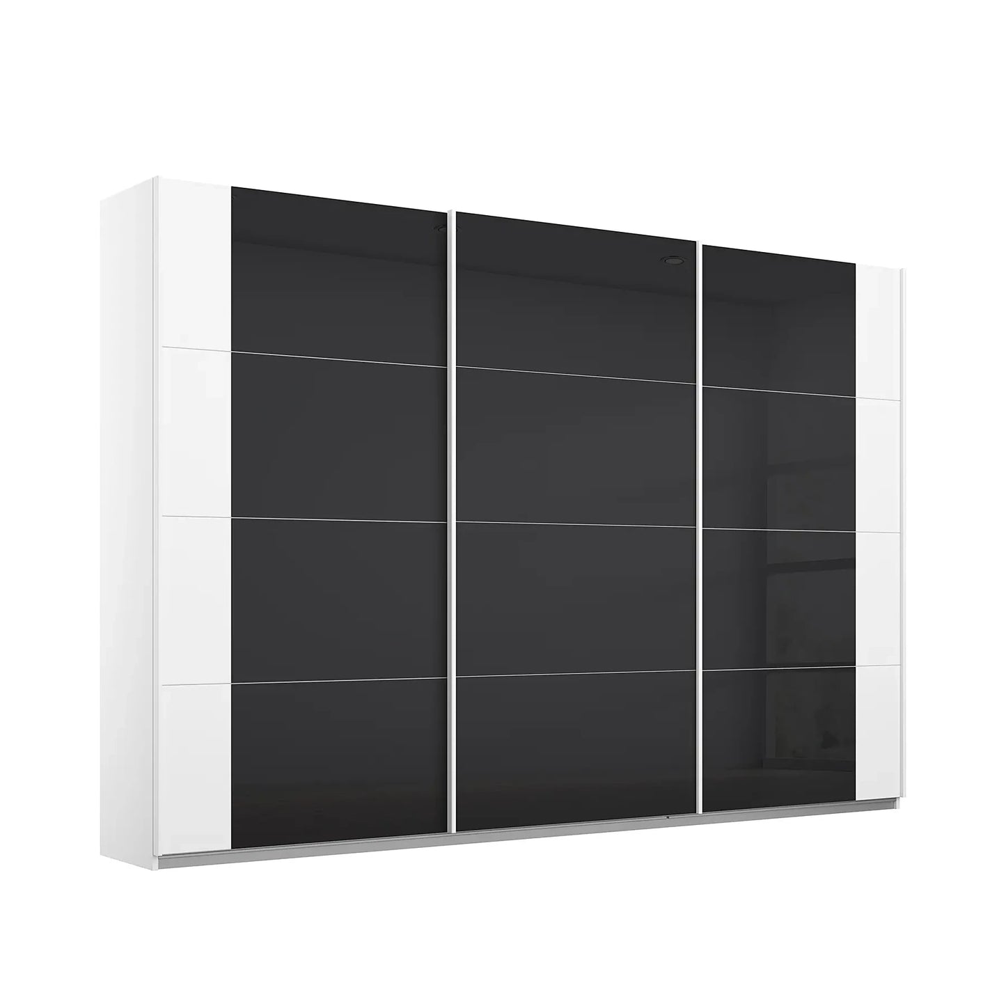Rauch Artemis White and Basalt Glass Front 3 Door Sliding Wardrobe 