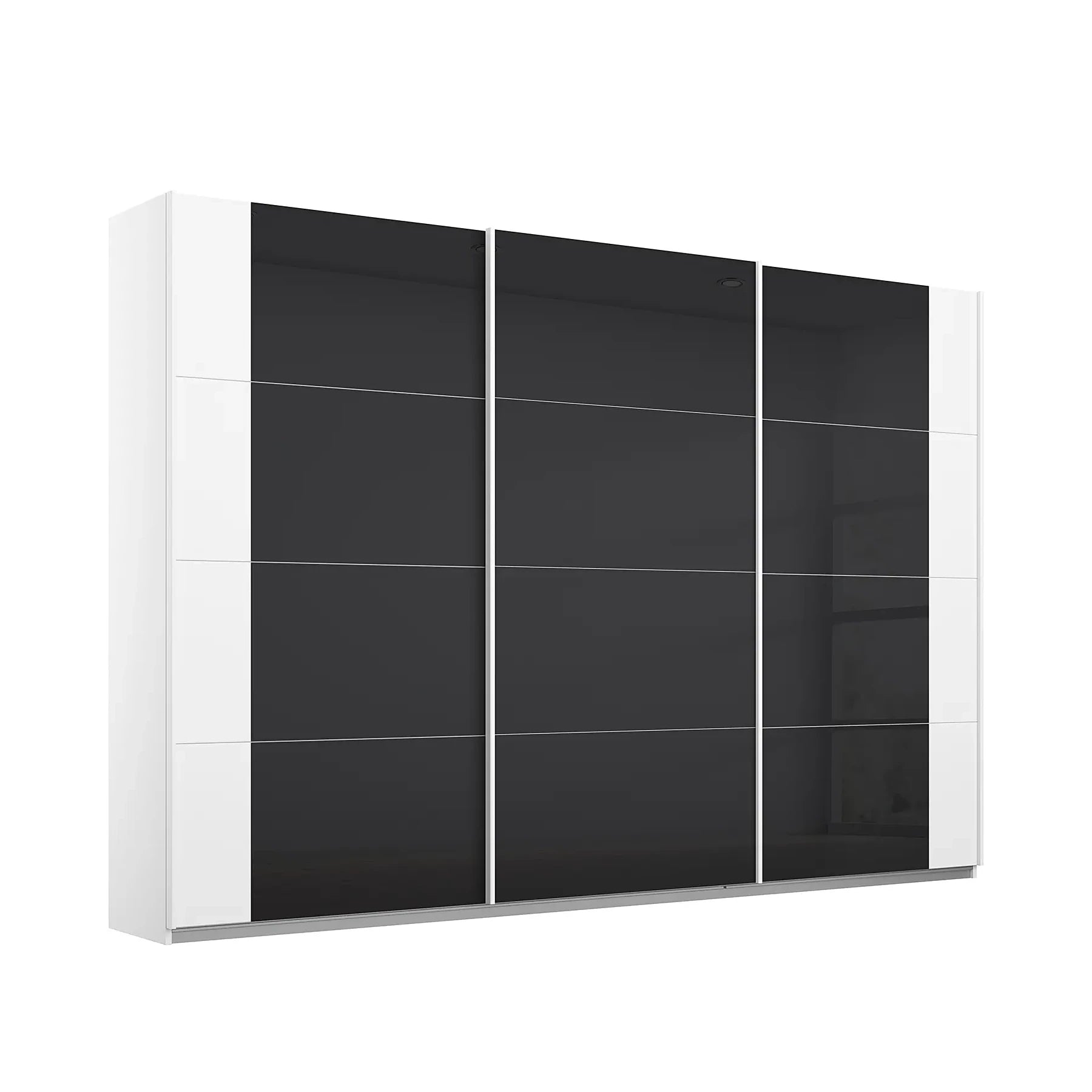 Rauch Artemis White and Basalt Glass Front 3 Door Sliding Wardrobe 