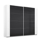 Rauch White and Black Combination Sliding Door Wardrobe Artemis