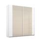 Rauch Artemis White Sliding Door wardrobe with Champagne Glass Front 