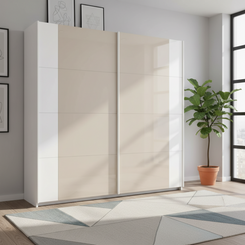 Rauch Artemis White and Cjampagne Sliding Door wardrobe 