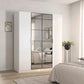 Ashworth 181cm 4 Door Hinged Wardrobe – White  Styled in a Bedroom