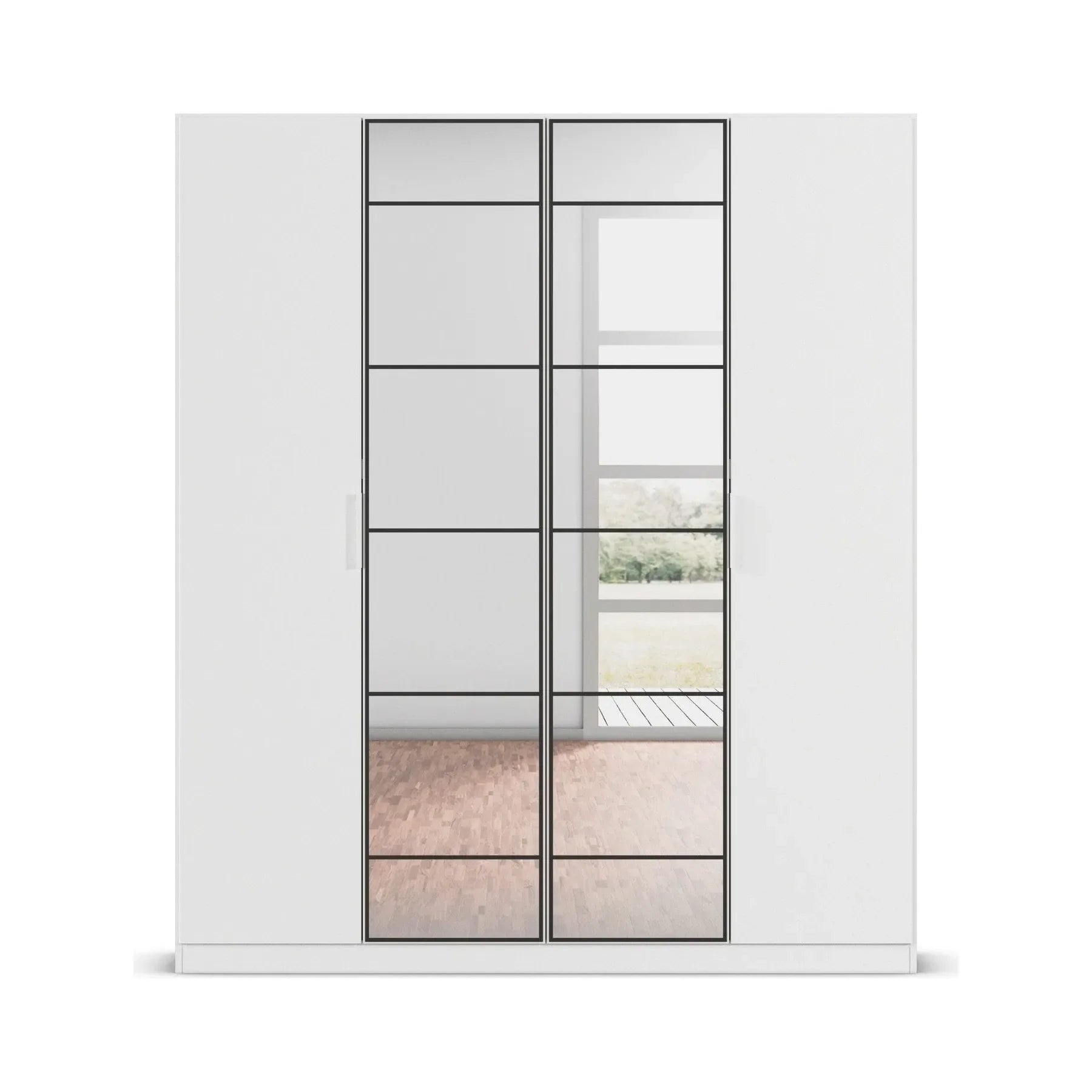 Ashworth 181cm 4 Door Hinged Wardrobe – White - Front view