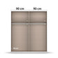 Ashworth Artisan Oak 181cm 4 Door Hinged Wardrobe - Interior view with Dimensions