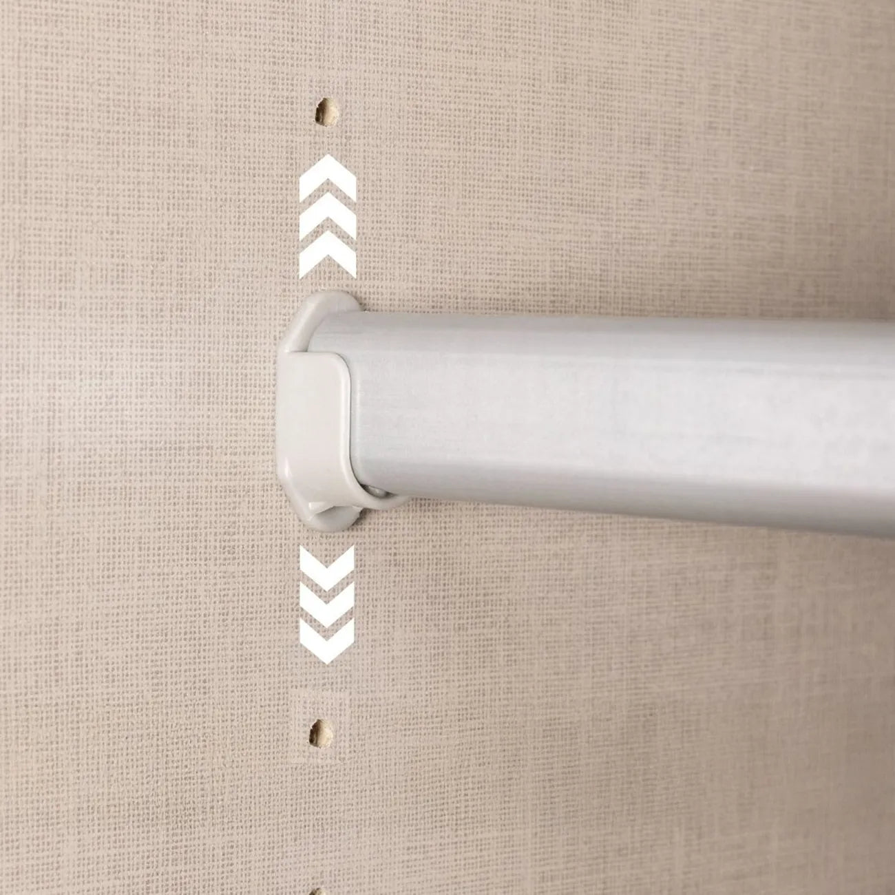 Ashworth Alpine White 2 Door Mirrored Hall Cupboard - Hanging Rail Closeup View