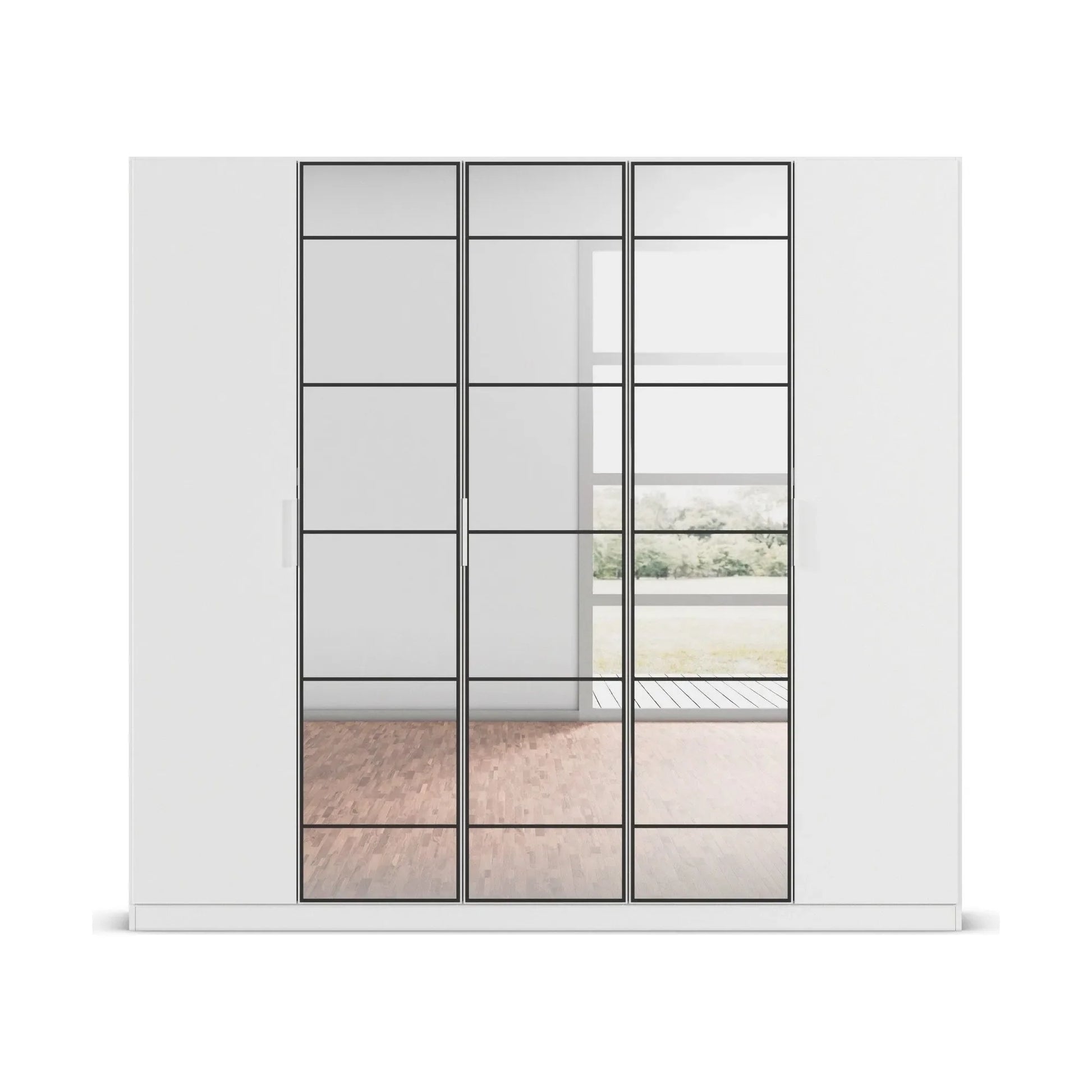 Ashworth Alpine White 226cm 5 Door Hinged Wardrobe - Front view