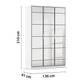 Ashworth Alpine White 3 Door Mirrored Hall Cupboard W136cm - Dimensions