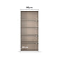 Ashworth Metallic Grey 2 Door Mirrored Hall Cupboard - Interior with Dimensions