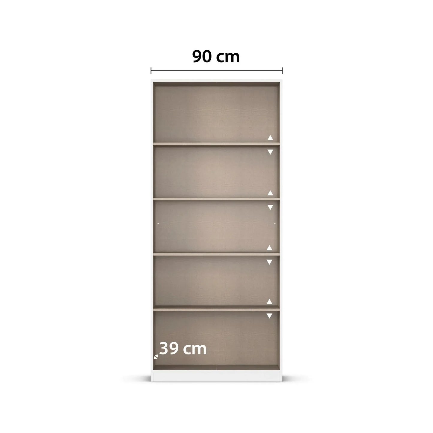 Ashworth Alpine White 2 Door Mirrored Hall Cupboard - Interior View With Dimensions