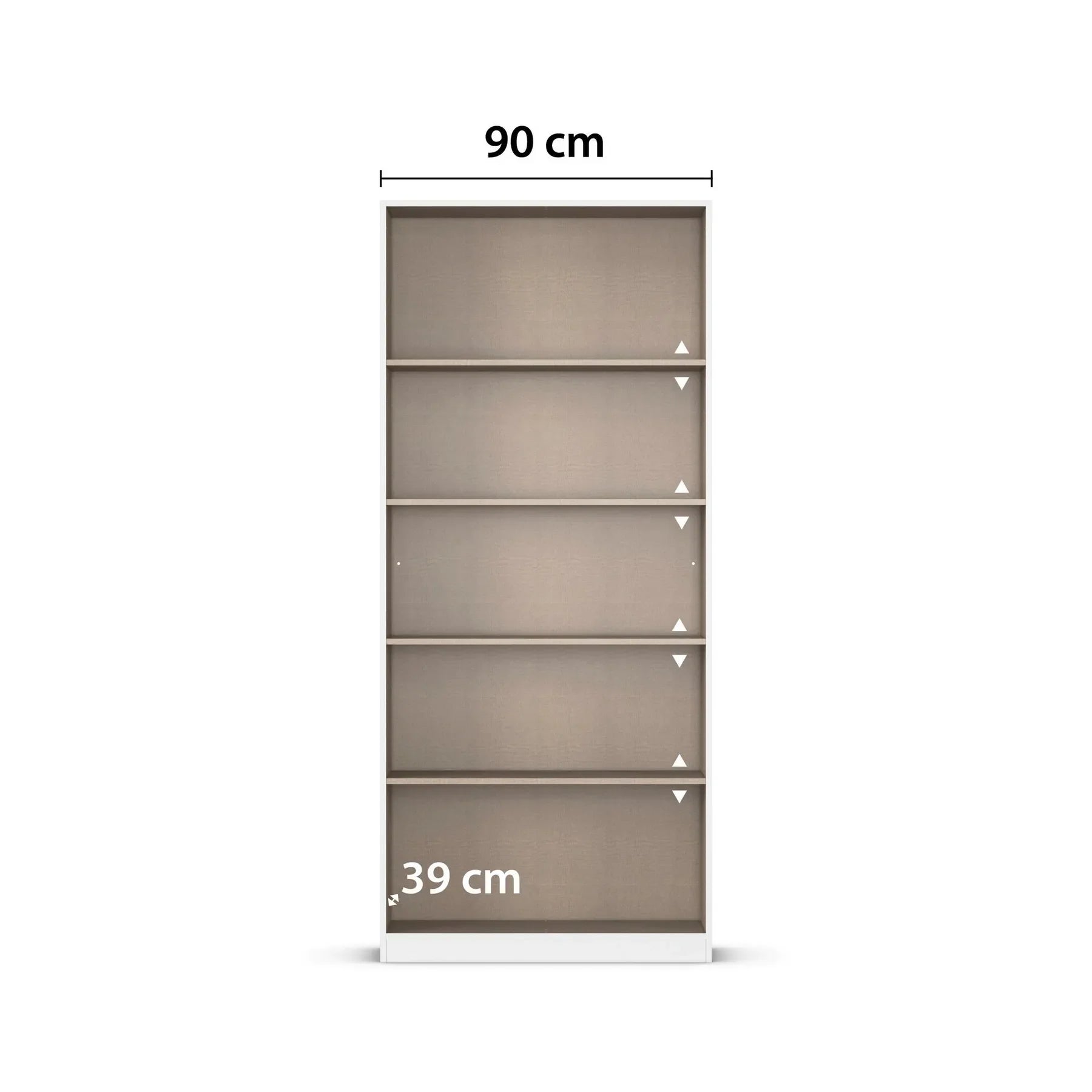 Ashworth Alpine White 2 Door Mirrored Hall Cupboard - Interior View With Dimensions