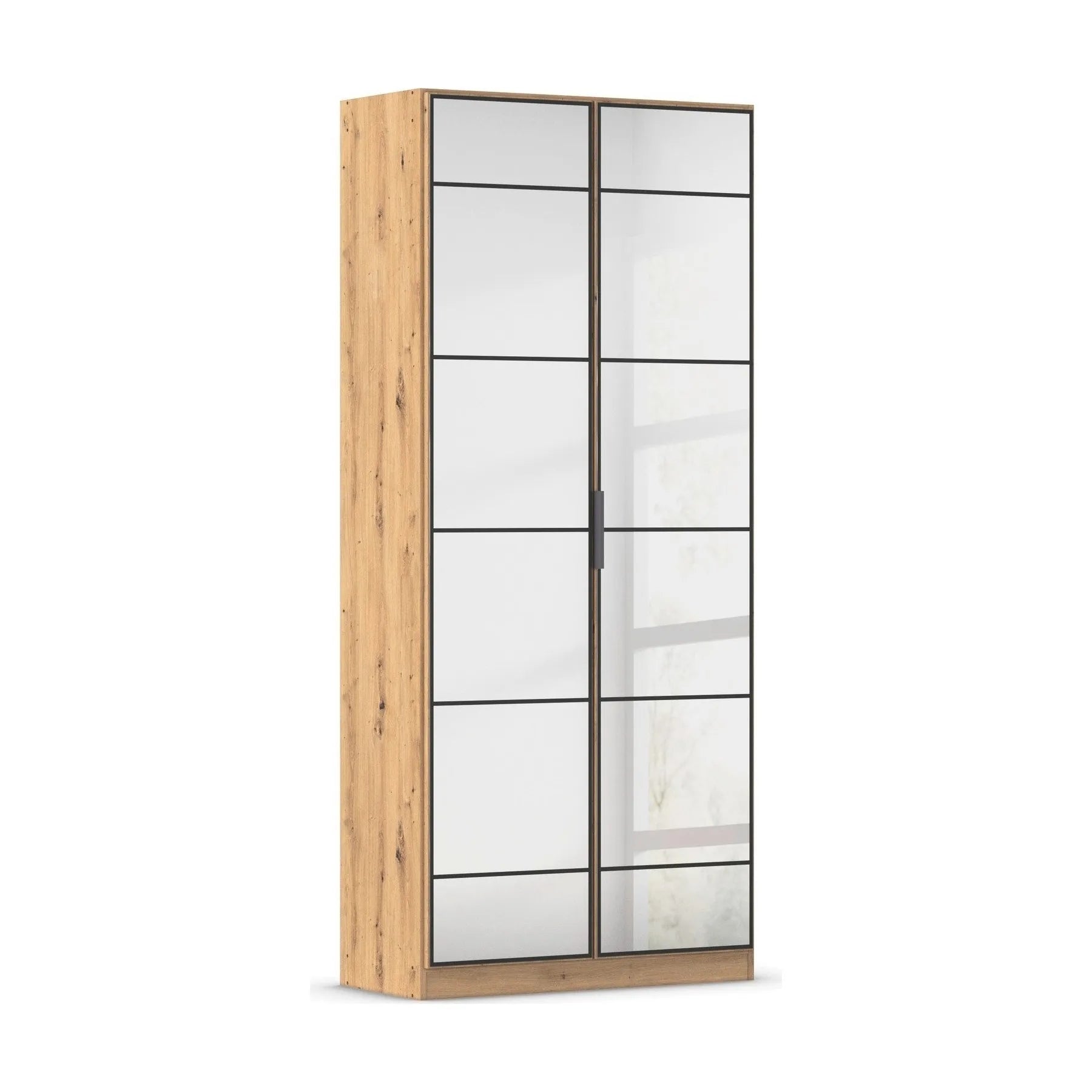 Ashworth Artisan Oak 2 Door Mirrored Hall Cupboard