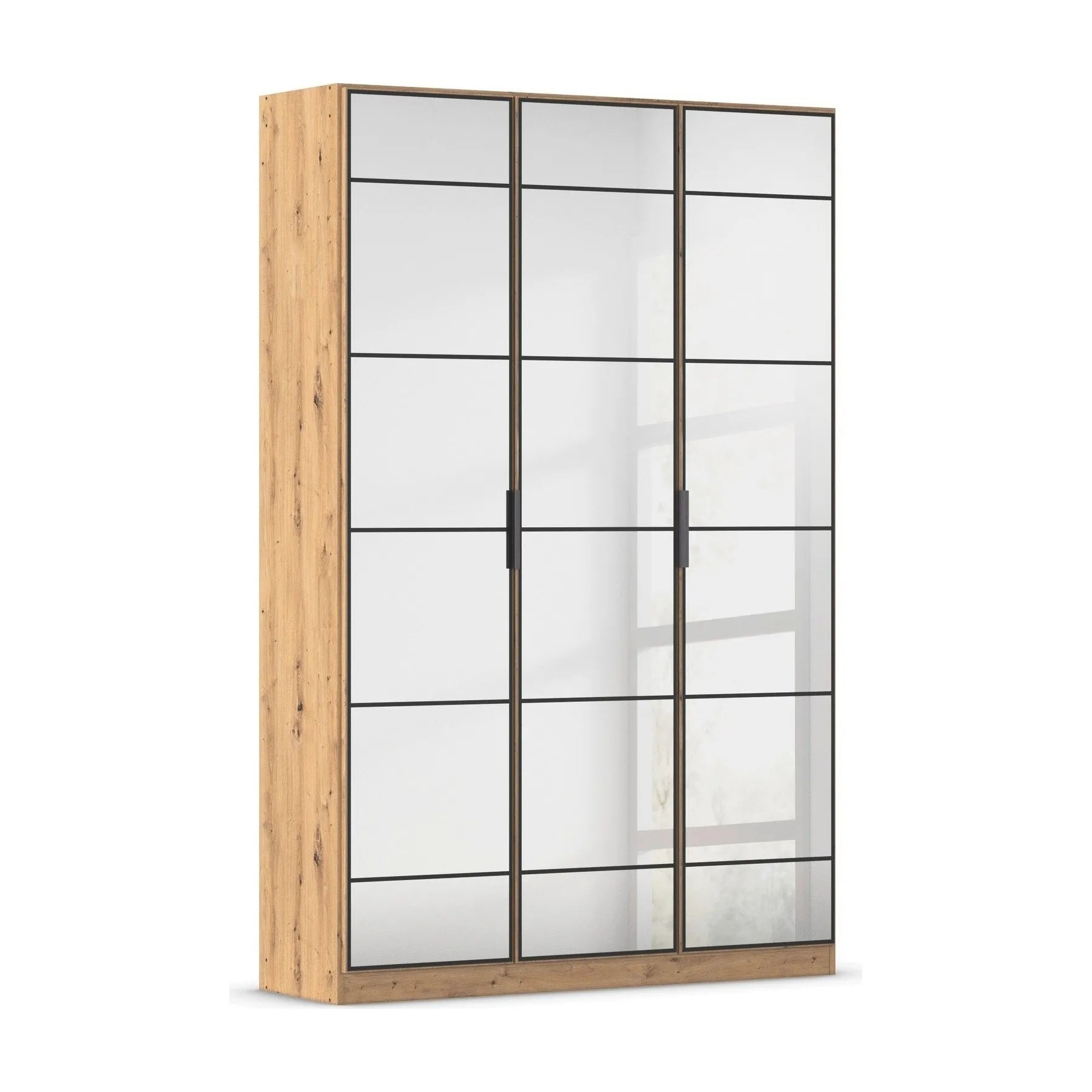 Ashworth Artisan Oak 3 Door Mirrored Hall Cupboard W136cm 