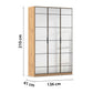 Ashworth Artisan Oak 3 Door Mirrored Hall Cupboard W136cm - Dimensions