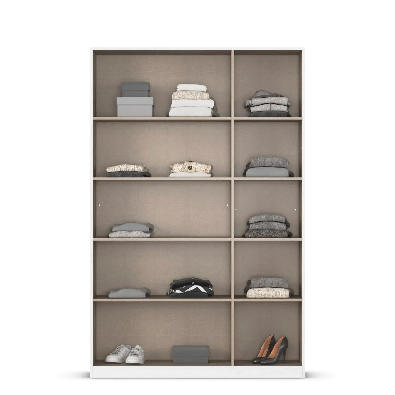 Ashworth Artisan Oak 3 Door Mirrored Hall Cupboard W136cm - Interior View Styled in a Bedroom