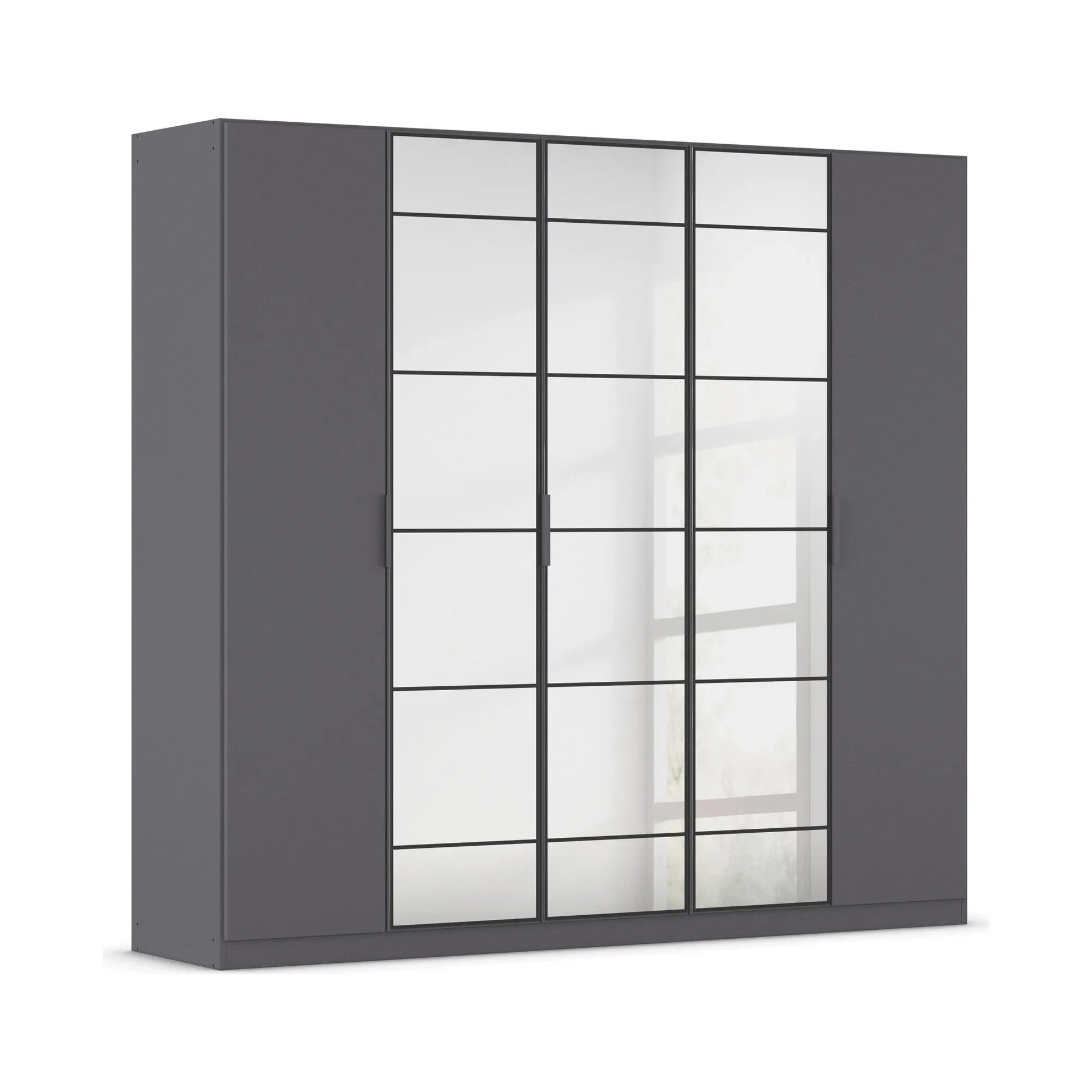 Ashworth Metallic Grey 226cm 5 Door Hinged Wardrobe 