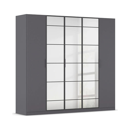 Ashworth Metallic Grey 226cm 5 Door Hinged Wardrobe 