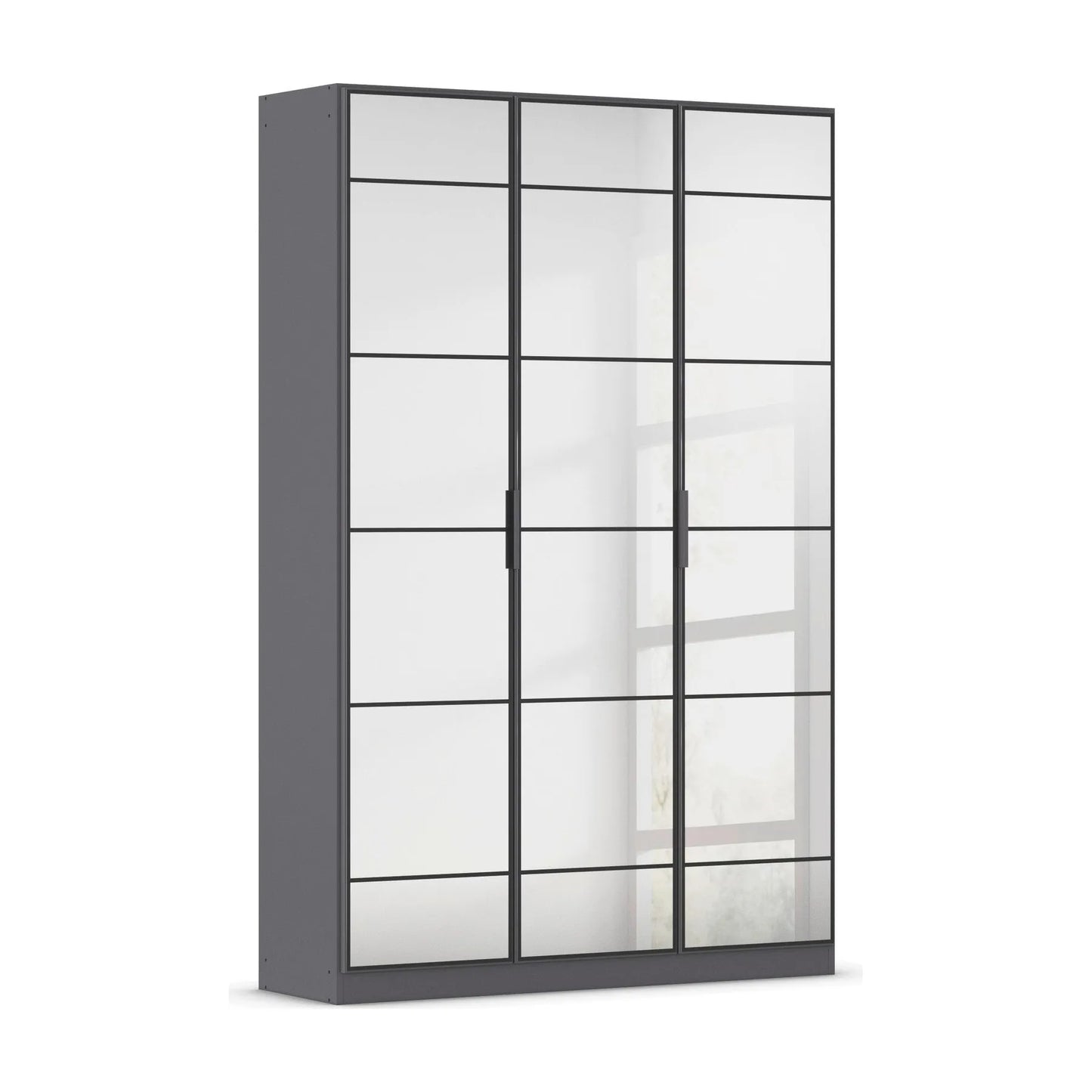 Ashworth Metallic Grey 3 Door Mirrored Hall Cupboard - Pendle Village Furniture