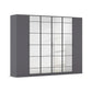 Ashworth Metallic Grey 6 Door Hinged Wardrobe - W271cm