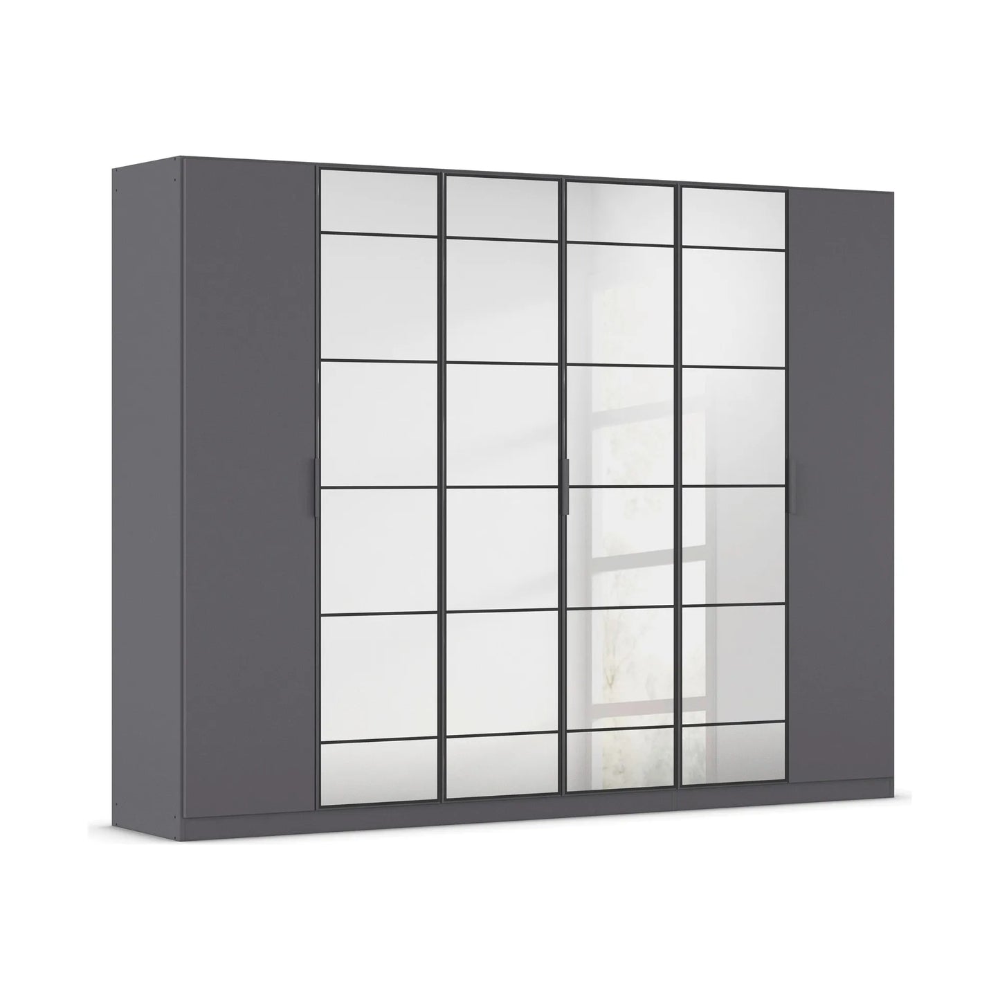 Ashworth Metallic Grey 6 Door Hinged Wardrobe - W271cm