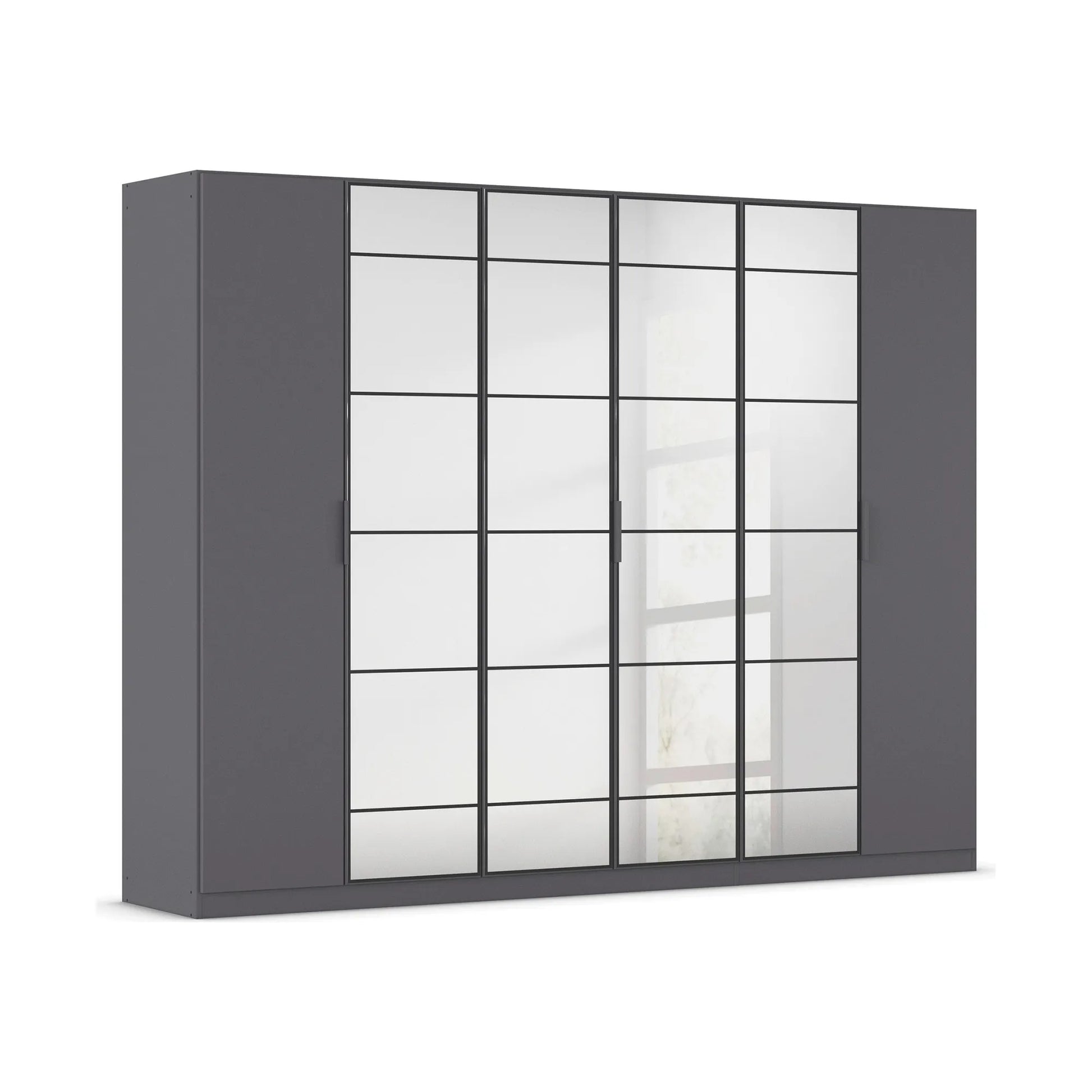 Ashworth Metallic Grey 6 Door Hinged Wardrobe - W271cm