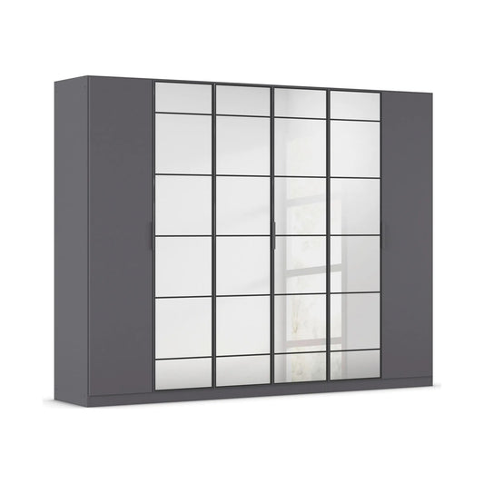Ashworth Metallic Grey 6 Door Hinged Wardrobe - W271cm