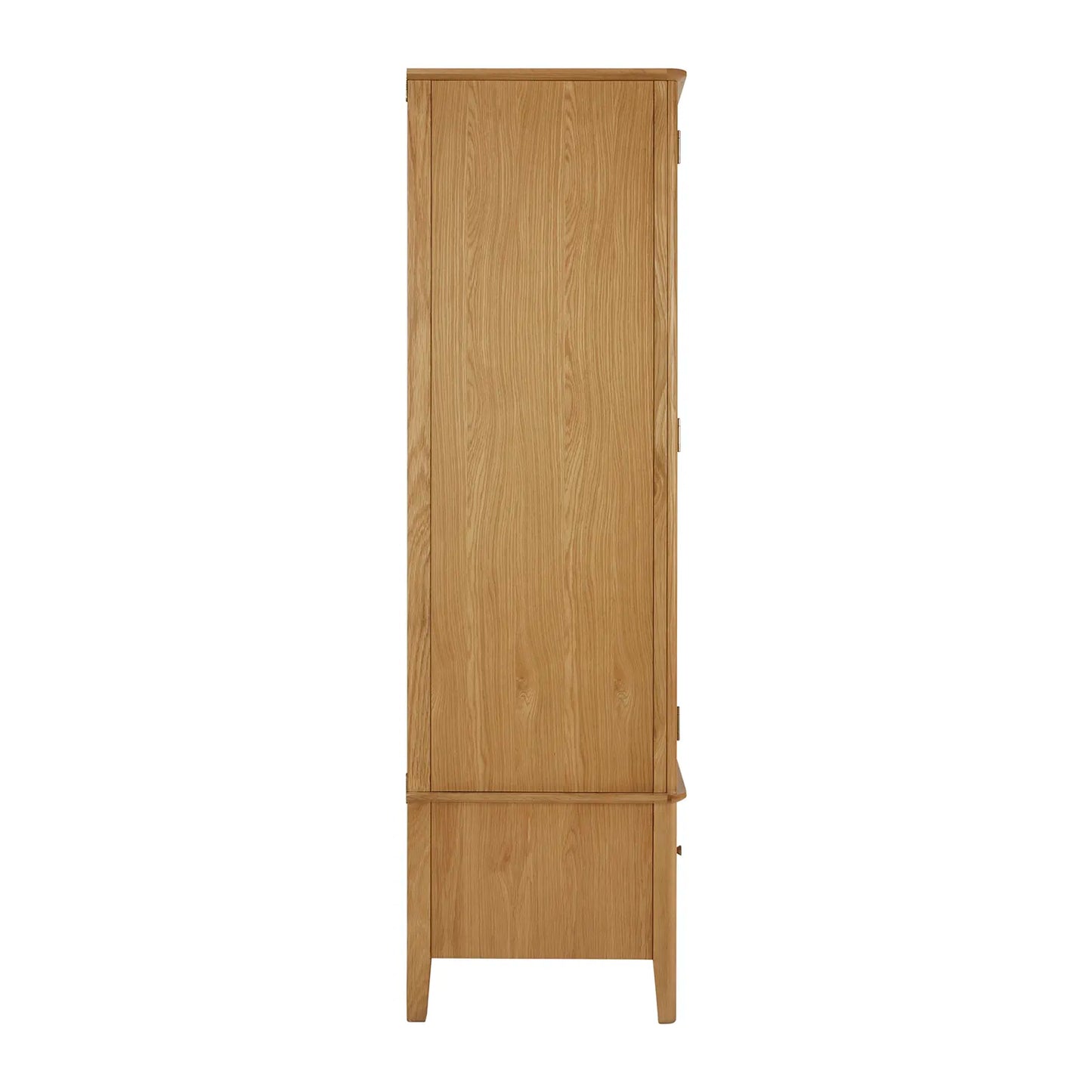 Side view of Atlantic Natural Lacquer 2 Door Wardrobe with Drawer