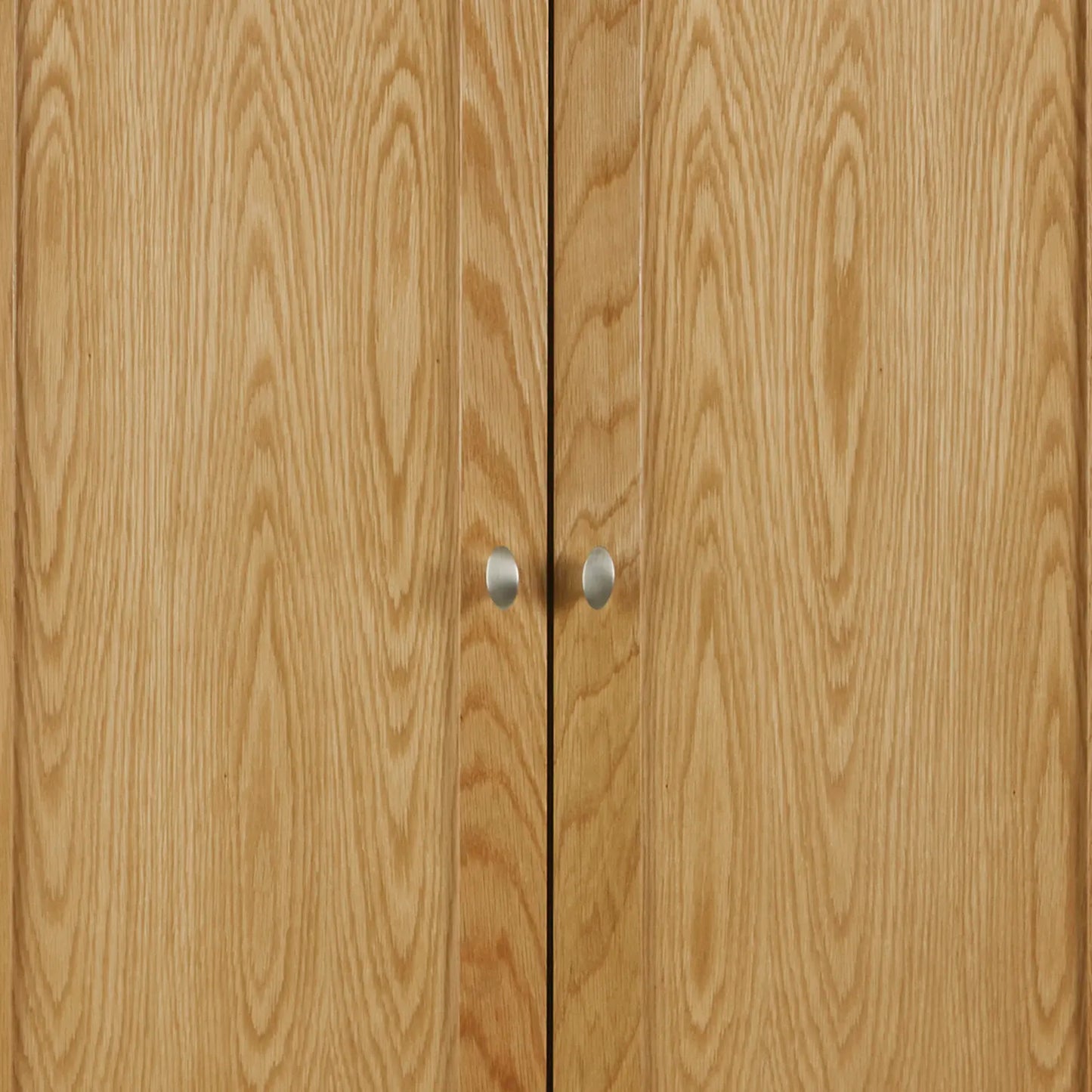 Close up door Handles of Atlantic Natural Lacquer 2 Door Wardrobe with Drawer