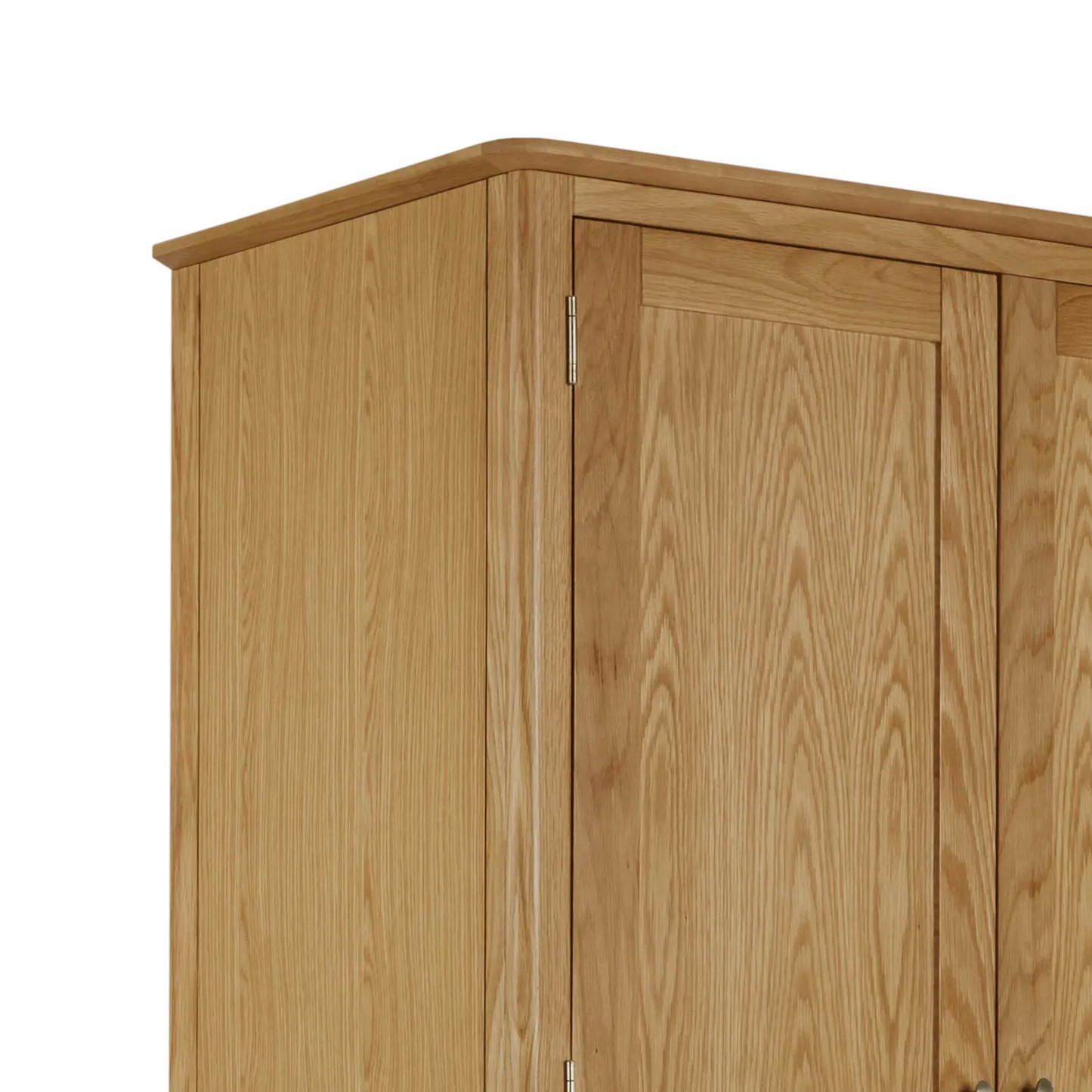 Close up Atlantic Natural Lacquer 2 Door Wardrobe with Drawer