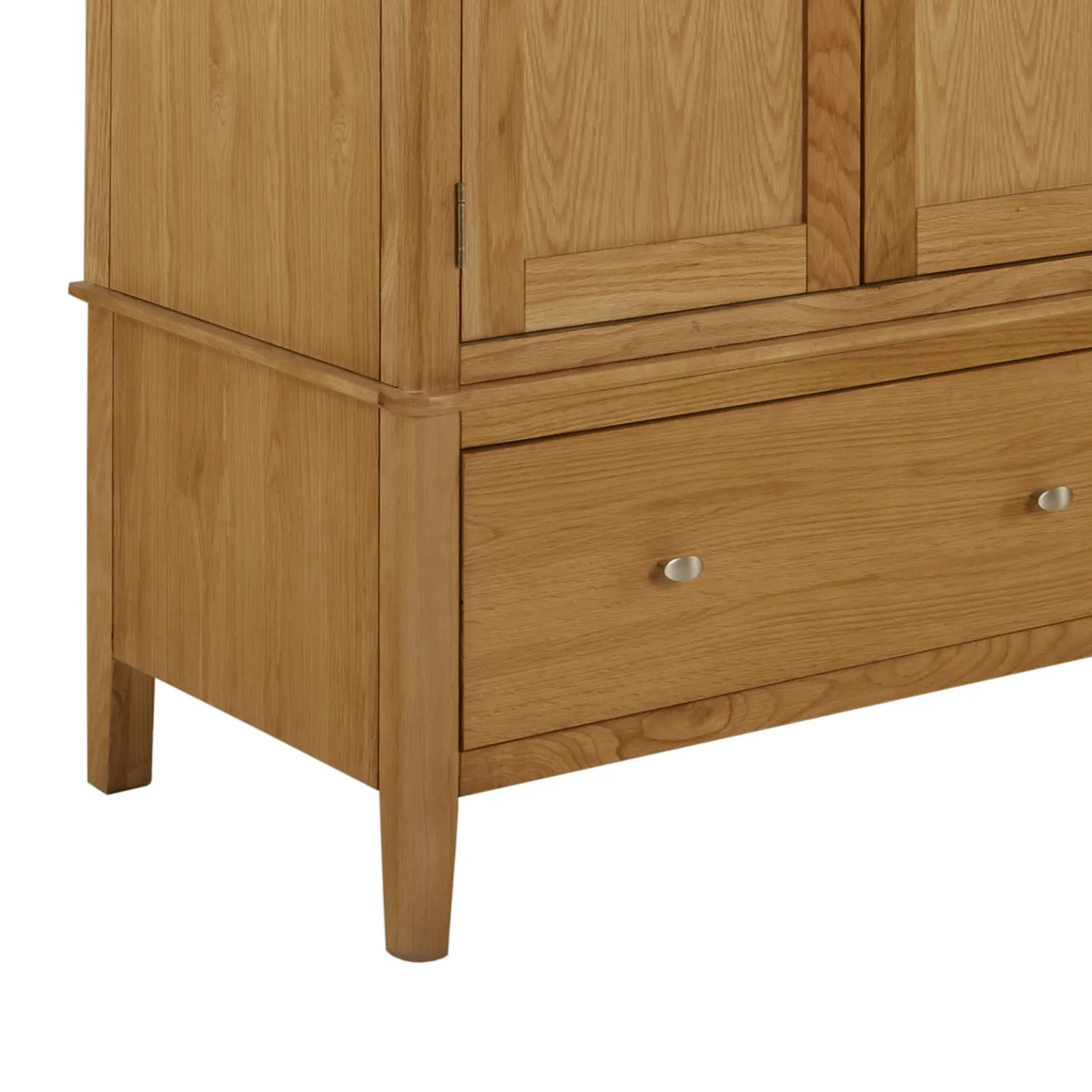 Atlantic Natural Lacquer 2 Door Wardrobe with Drawer - close up