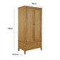 Wooden wardrobe with dimensions on a white background