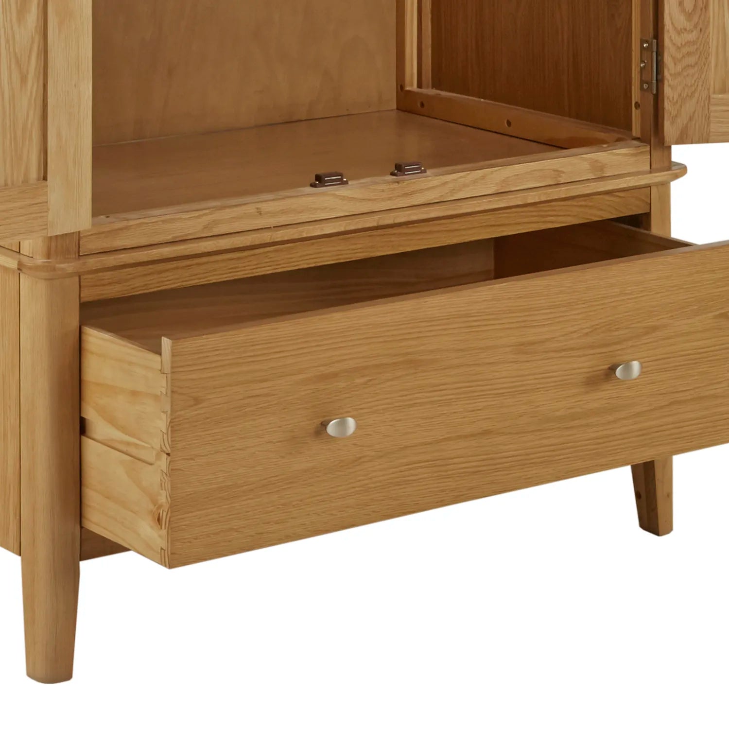 Atlantic Natural Lacquer 2 Door Gents Wardrobe with Drawer