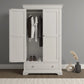 Bordeaux Ivory Double Gents Wardrobe with Drawer | Elegant Bedroom Storage