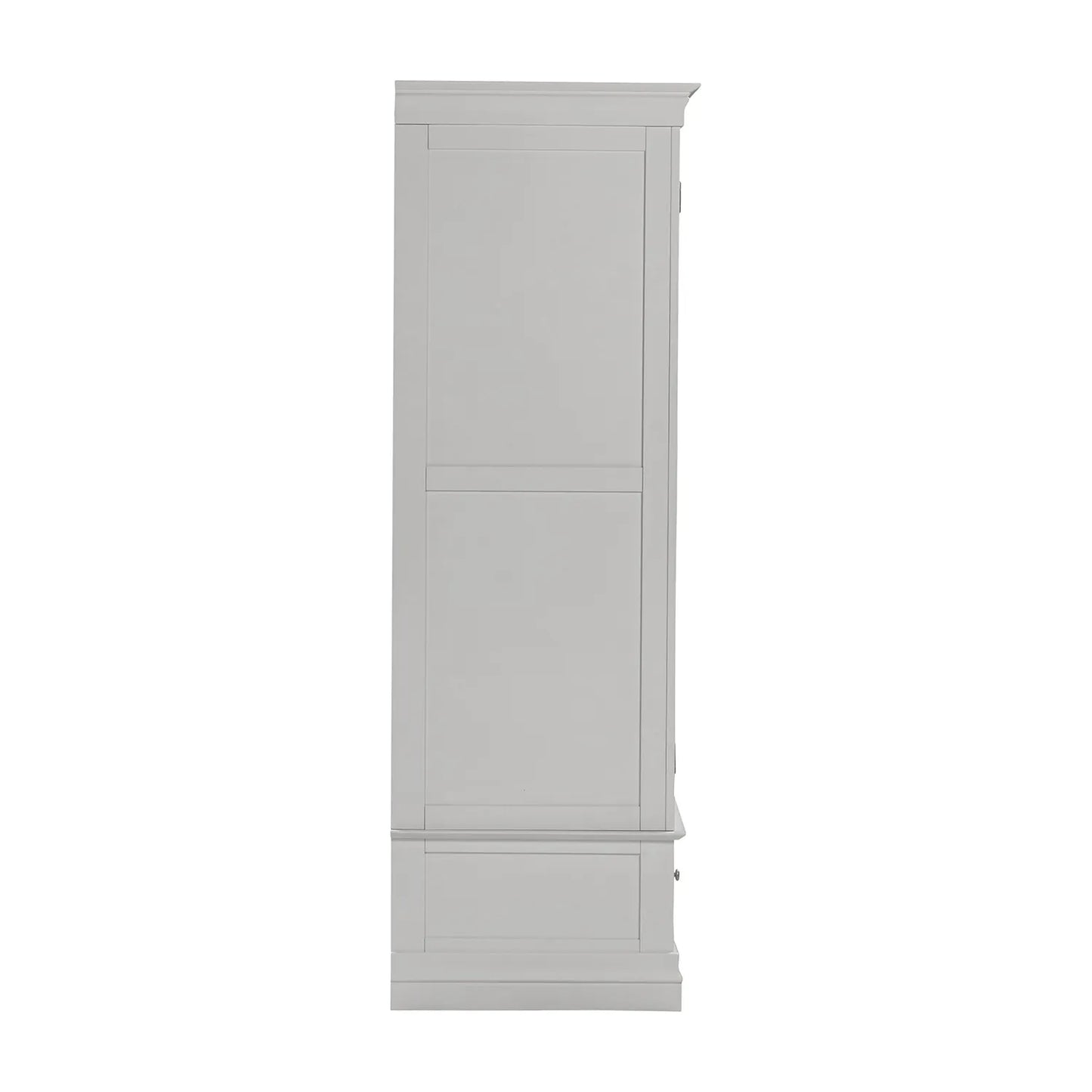 Side View of Bordeaux Pebble Grey Double Gents Wardrobe with Drawer 