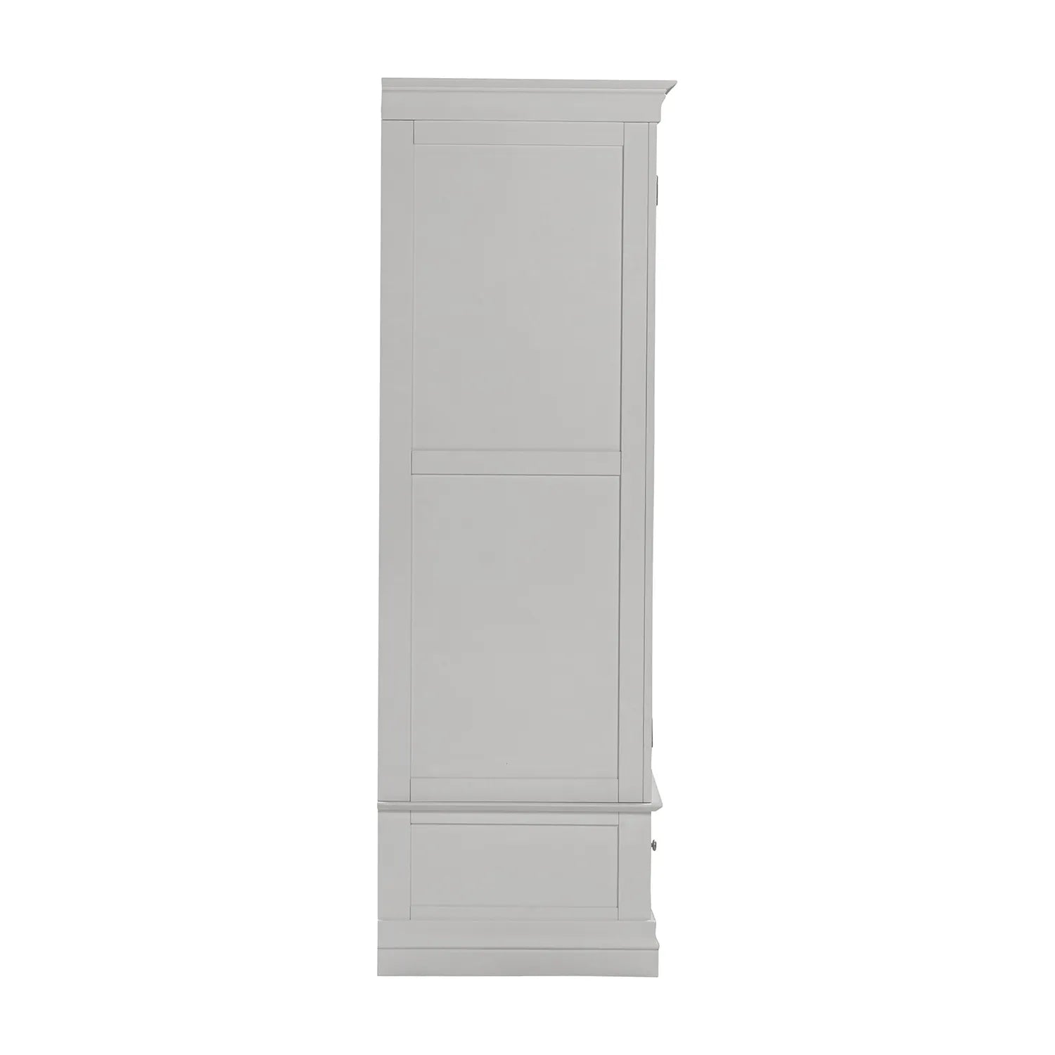 Side View of Bordeaux Pebble Grey Double Gents Wardrobe with Drawer 