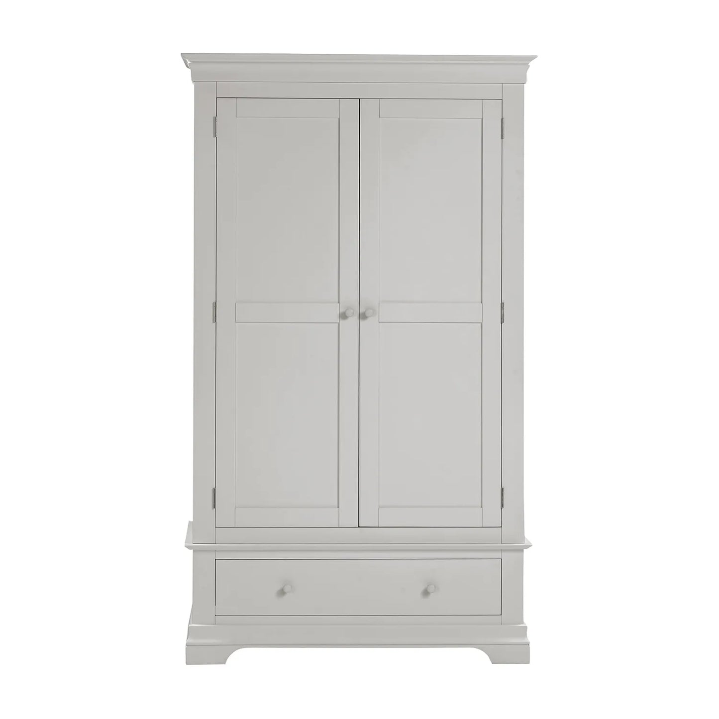 Grey 2 Door Wardrobe with Drawer Low height