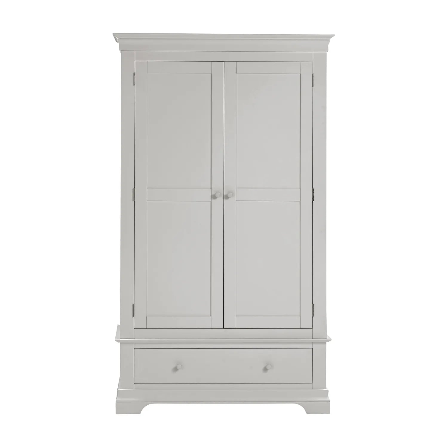 Grey 2 Door Wardrobe with Drawer Low height