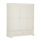 Bordeaux Ivory Triple Wardrobe with 2 Drawers - W162cm