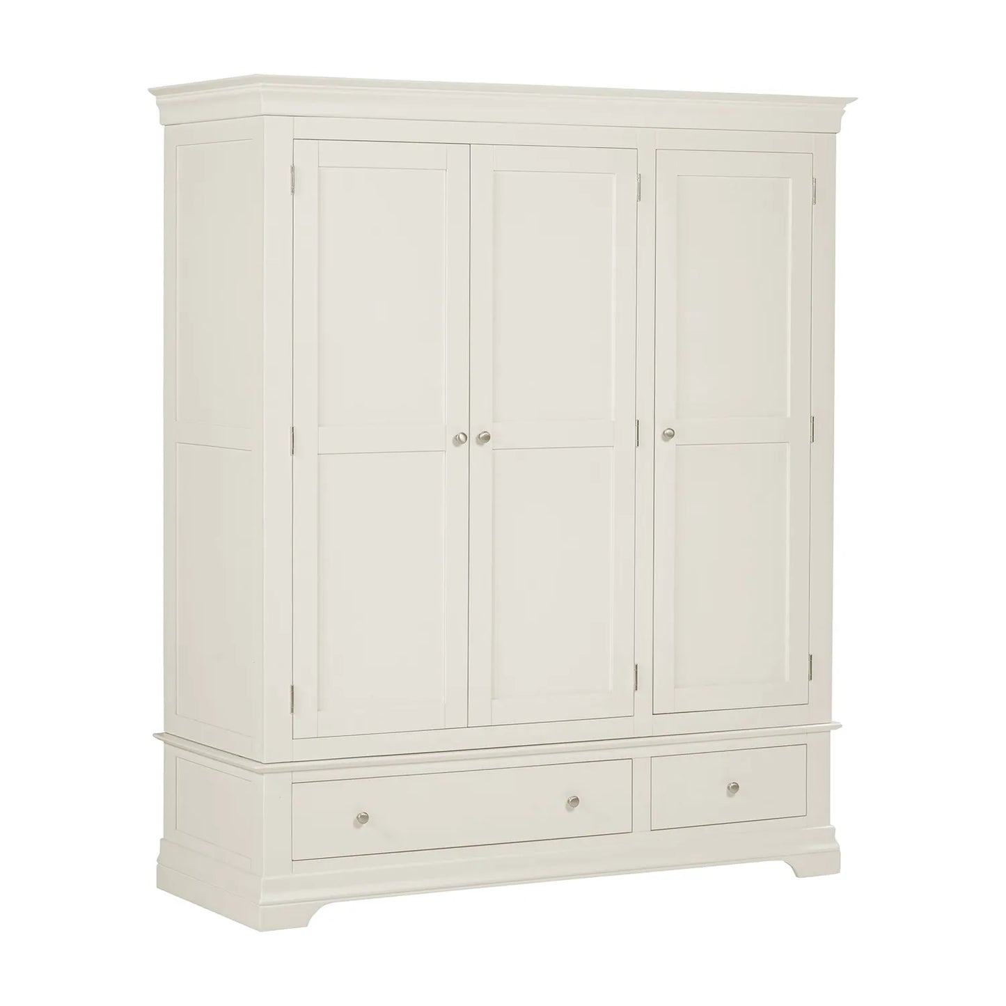 Bordeaux Ivory Triple Wardrobe with 2 Drawers - W162cm