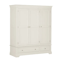 Bordeaux Ivory Triple Wardrobe with 2 Drawers - W162cm