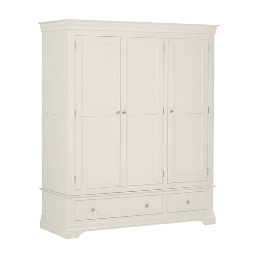 Bordeaux Ivory Triple Wardrobe with 2 Drawers - W162cm