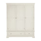 Classic Style Bordeaux Ivory Triple Wardrobe with 2 Drawers - W162cm