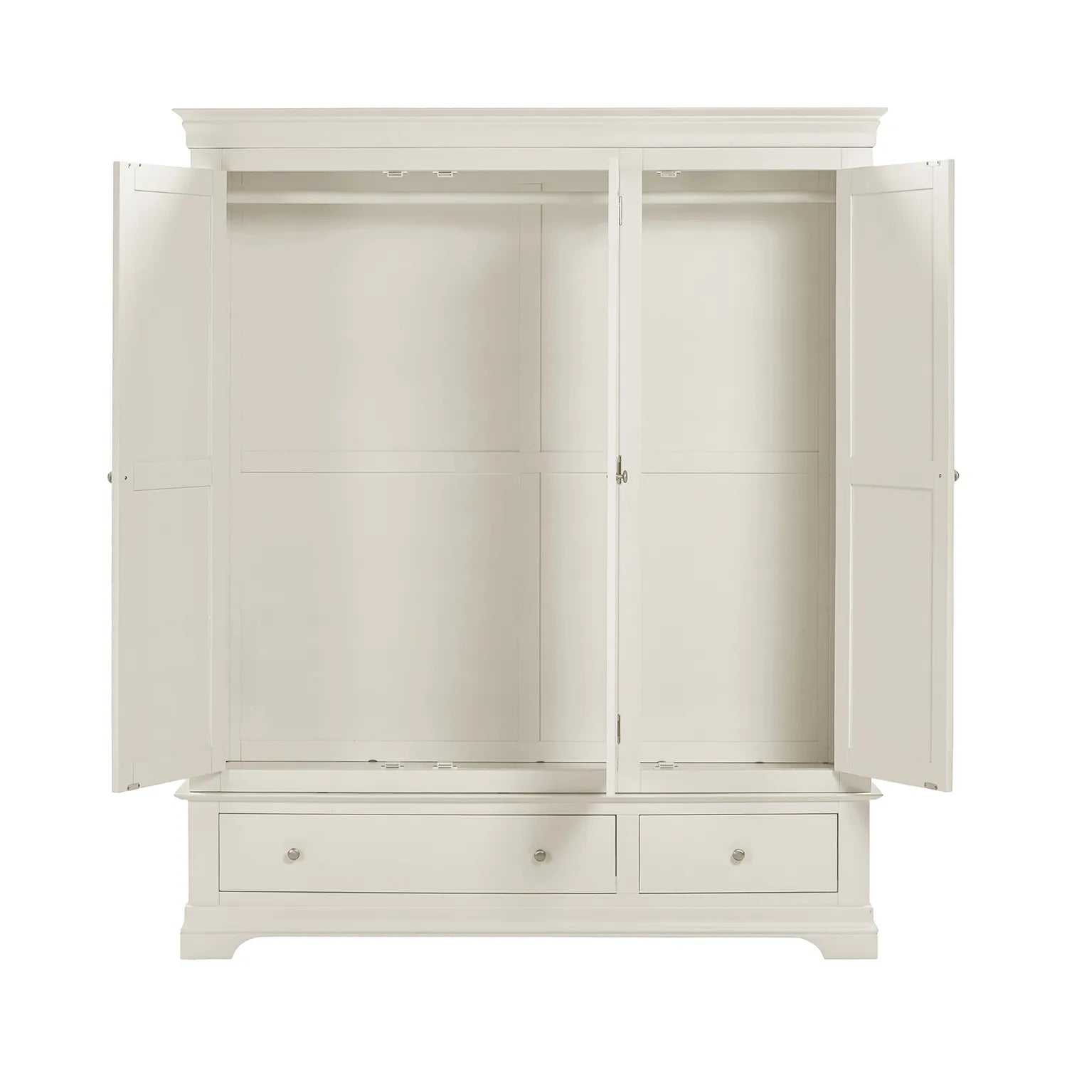 Bordeaux Ivory Triple Wardrobe with 2 Drawers - Home Of Wardrobes