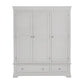 Bordeaux Pebble Grey Triple Wardrobe with 2 Drawers | Home of Wardrobes