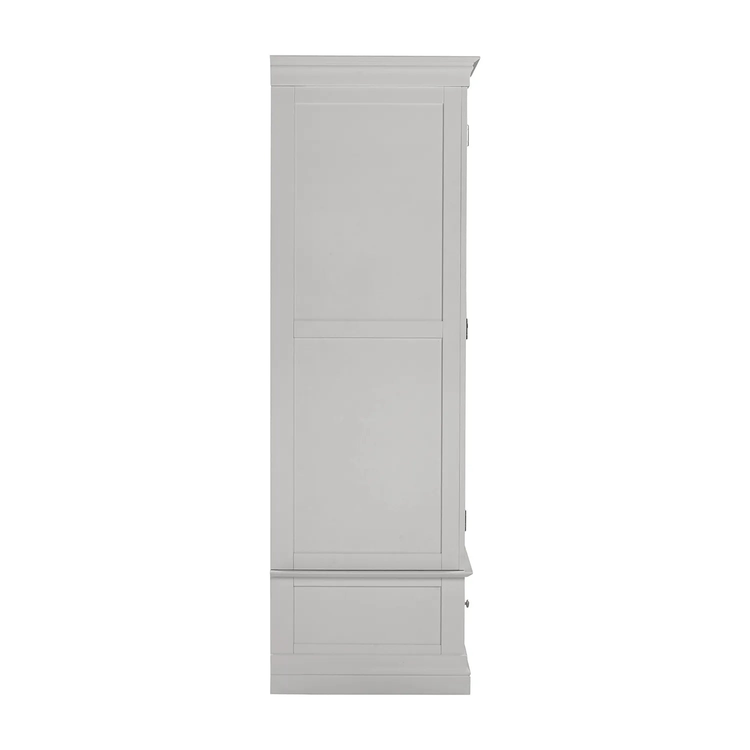 Bordeaux Pebble Grey Triple Wardrobe with 2 Drawers - Side View