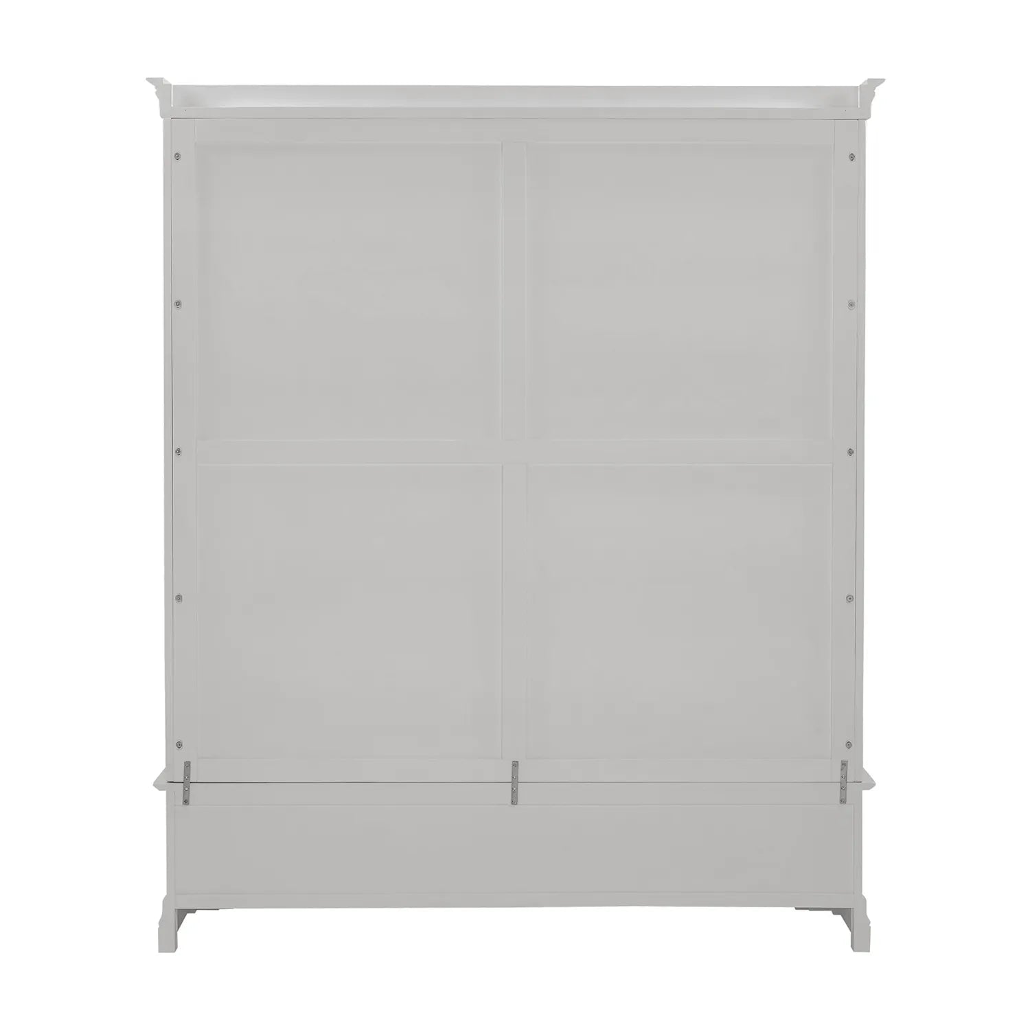 Back view of Bordeaux Pebble Grey Triple Wardrobe with 2 Drawers 