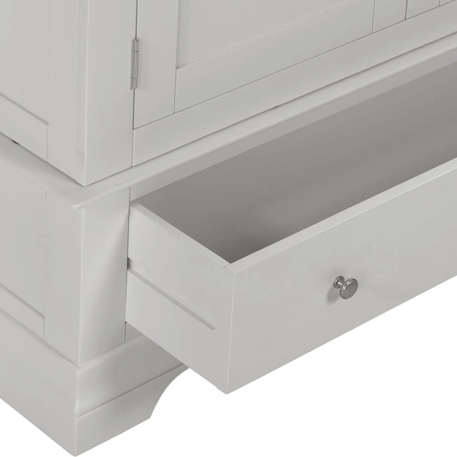 Close up drawer of Bordeaux Pebble Grey Triple Wardrobe with 2 Drawers 