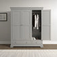 Bordeaux Pebble Grey Triple Wardrobe with 2 Drawers for Bedroom