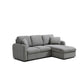 Grey corner chaise sofa bed with storage. Pull-out bed function and hidden storage make it perfect for modern living and guest use.
