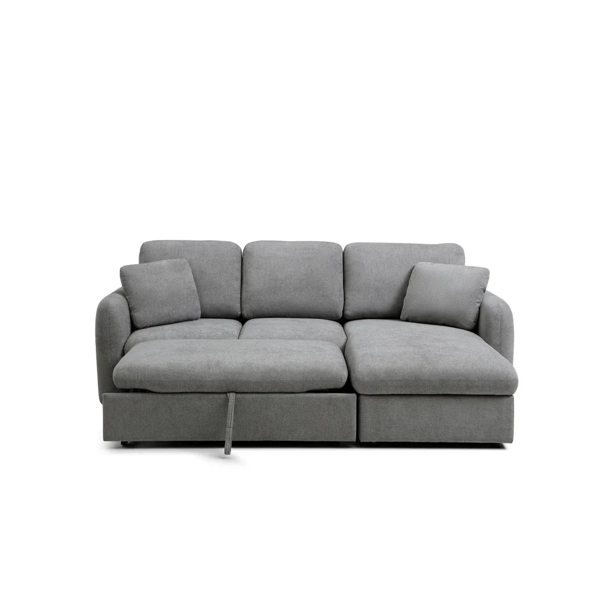 Grey Chaise Sofa Bed with Storage