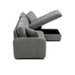 Modern grey sofa bed with pull out mechanism with open storage